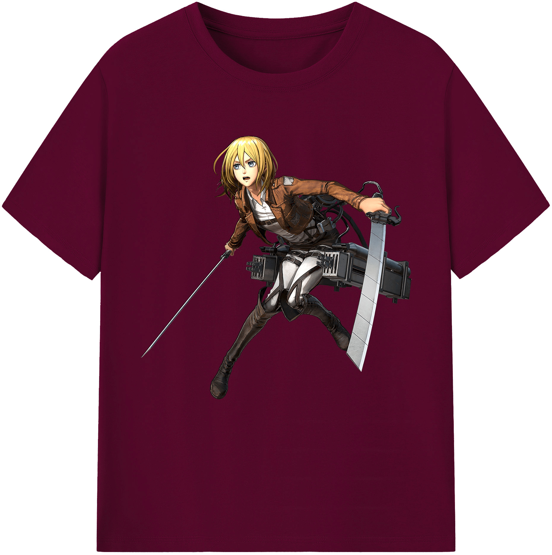 （画像用） 進撃の巨人 クリスタ·レンズ Attack on Titan Christa Lenz レディースカジュアルプリントTシャツ（綿100％）